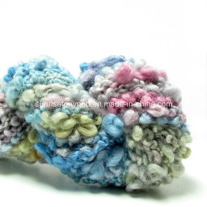 Textile Custom Colored Wool Acrylic Boucle Hand Knitting Fancy Yarn