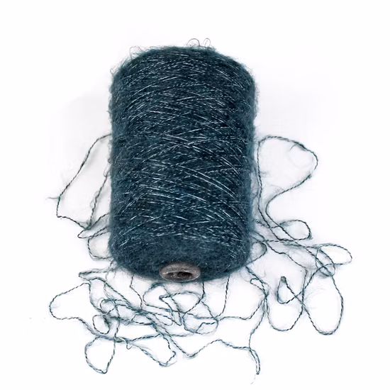 Fils mélangés de mohair de brosse teints par dope élastique pour le chandail