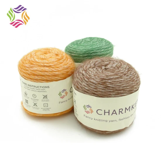 Charmkey Wholesales 100% Acrylique Mohair Fil à tricoter fantaisie pour pull et écharpe